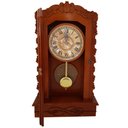 Ver imagem 2 de Relógio de Parede Antigo em Madeira com Pêndulo Decoração Am