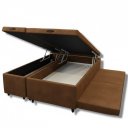 Ver imagem 1 de Cama Box Bau Queen Bipartido C/ Cama Auxiliar Suede 47x158x198 - Santo Box:marrom