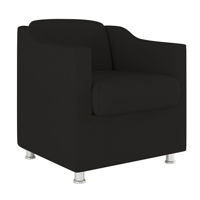 Poltrona Decorativa Tilla Consultório Recepção Suede Cor:preto
