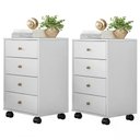 Ver imagem 1 de Kit Com 02 Mesa De Cabeceira Presence 9070 Branco Demobile B