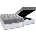 Ver imagem 1 de Cama Box Baú King: Colchão Molas Anjos MasterPocket Ensacadas Soft Dream + Base CRC Courano Branco