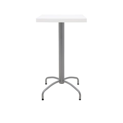 Mesa Quadrada Tramontina Gama 59 Cm Alta em Polipropileno Branco com Base em Aço Carbono