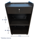 Ver imagem 3 de Balcão Ilha para Recepção / Atendimento Caixa Preto 100% MDF Com Gaveta