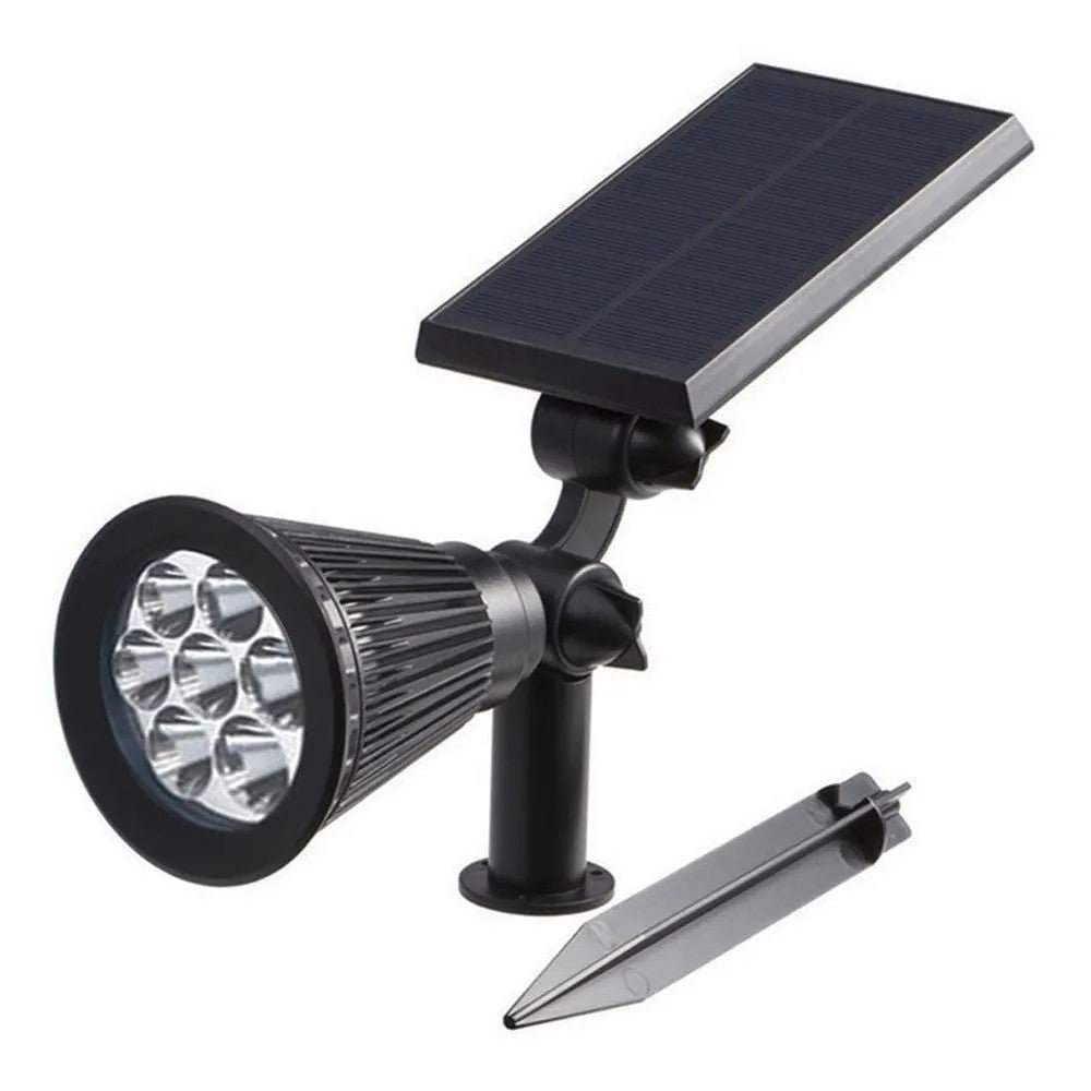 Luminária Solar Espeto 7 LEDs Kit 4 Unid Jardim Automatico Placa Bateria Branco Quente - 3