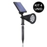 Luminária Solar Espeto 7 LEDs Kit 4 Unid Jardim Automatico Placa Bateria Branco Quente - 2