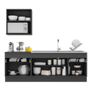 Ver imagem 6 de Armário de Cozinha Compacta com Rodapé Veneza Multimóveis Mp2110.895 Preto