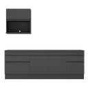 Ver imagem 7 de Armário de Cozinha Compacta com Rodapé Veneza Multimóveis Mp2110.895 Preto