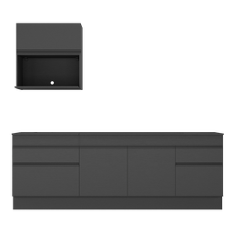 Armário de Cozinha Compacta com Rodapé Veneza Multimóveis Mp2110.895 Preto - 7