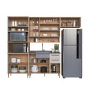 Ver imagem 7 de Cozinha Modulada 4 Peças com Torre Quente para 2 Fornos Nicho Decorativo Isabelle Bege/Freijó/Arenas