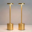 Ver imagem 1 de Kit com 02 Abajures sem Fio com Acendimento Ao Toque - Ideal para Quarto - Dourado