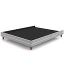Ver imagem 6 de Cama Queen Base Box Pés Madeira 160cm Suném P05 Veludo Cinza Bouclê Cru - Lyam Decor