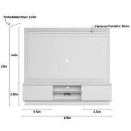 Home Guararapes para Tv 75'' com Led Nature/off White Linea - 5 Home Guararapes para Tv 75'' com Led Nature/off White Linea - 5
