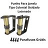 Puxador Para De Janela Madeira Ferro Punho Oxidado Reforçado - 2
