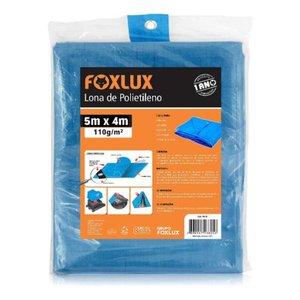Lona de Polietileno com Ilhós 5m X 4m Azul 110g/m² Foxlux
