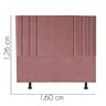 Cabeceira Cama Box Queem Estofada Grécia 160 Cm Linho:rosê - 3