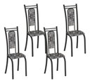 Ver imagem 2 de Kit 4 Cadeiras Paris Corino Paraopeba Tubo Preto Fosco