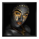 Ver imagem 6 de Kit 3 Quadros 50cm X 50cm Mulher e Folha Douradas Tropical Artes 