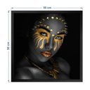 Ver imagem 5 de Kit 3 Quadros 50cm X 50cm Mulher e Folha Douradas Tropical Artes 