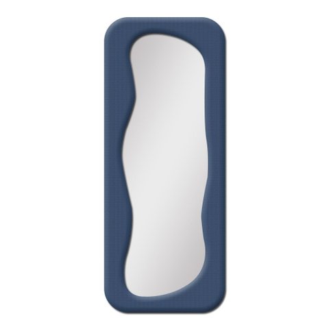 Espelho de Corpo Milão Veludo Azul Marinho 58x160cm Azul Marinho