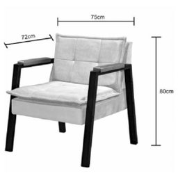 Conjunto de 2 Poltronas Fortaleza linho Nude/Bege GDecor - 2
