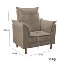 Ver imagem 5 de Poltrona De Amamentação Celine Com Puff Suede Bege Escuro