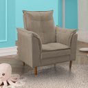 Ver imagem 3 de Poltrona De Amamentação Celine Com Puff Suede Bege Escuro