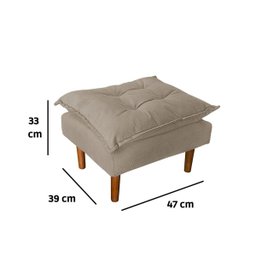 Poltrona De Amamentação Celine Com Puff Suede Bege Escuro - 6