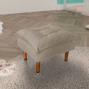 Ver imagem 4 de Poltrona De Amamentação Celine Com Puff Suede Bege Escuro