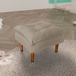 Poltrona De Amamentação Celine Com Puff Suede Bege Escuro - 4