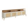 Rack Sala 4 Portas Palha Natural Mdf L220 X A65cm - 2