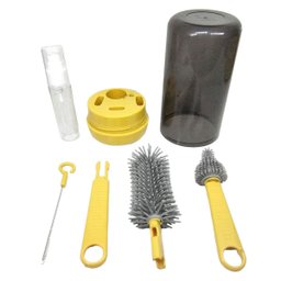 Kit Escovas de Limpeza 4 em 1 Mamadeira Garrafa Copo Bebe Criança Higiene Limpeza Bolsa Mala Passeio - 6