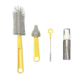 Kit Escovas de Limpeza 4 em 1 Mamadeira Garrafa Copo Bebe Criança Higiene Limpeza Bolsa Mala Passeio - 2