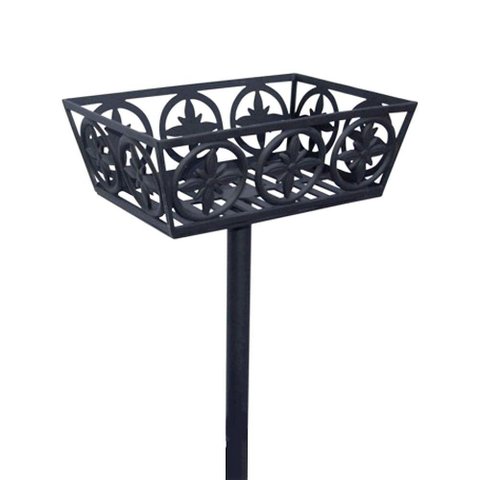 Lixeira Flor de Liz Alumínio Fundido Calçada Rua 56x40x28cm