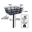 Ver imagem 2 de Lixeira Flor de Liz Alumínio Fundido Calçada Rua 56x40x28cm