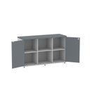 Ver imagem 5 de Armário Credenza 2 Portas Pivotante P25 Cinza/Grafito