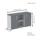 Ver imagem 4 de Armário Credenza 2 Portas Pivotante P25 Cinza/Grafito