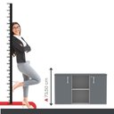 Ver imagem 6 de Armário Credenza 2 Portas Pivotante P25 Cinza/Grafito