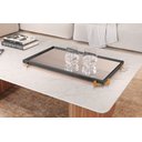 Ver imagem 2 de Bandeja Decorativa Espelhada Gala Mdf Laminado Preto/ouro