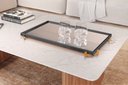 Ver imagem 2 de Bandeja Decorativa Espelhada Gala Mdf Laminado Preto/ouro