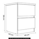 Ver imagem 4 de Mesa Cabeceira Quarto 47cm 2 Gavetas Zari Jatobá/Grafite S01 - Mpozenato