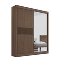 Ver imagem 1 de Guarda Roupa Mdf Atenas Ripado 2 Portas Espelho Castanho