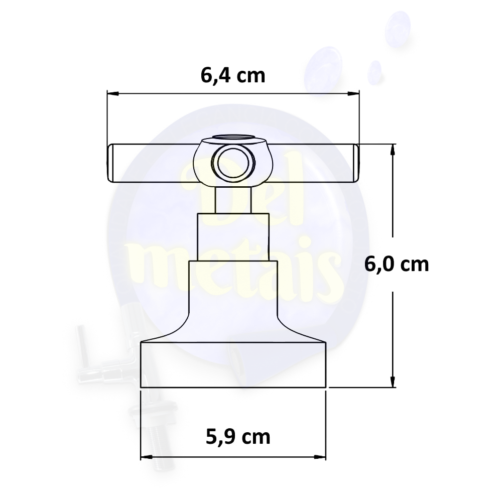 Acabamento Registro Banheiro C-64 Abs Cr Padrão Deca Cor:cromado Del Metais - 2