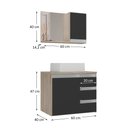 Ver imagem 6 de Conjunto Gabinete Banheiro Completo Prisma 60cm - Madeirado / Preto com Tampo Vidro