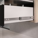 Ver imagem 5 de Conjunto Gabinete Banheiro Completo Prisma 60cm - Madeirado / Preto com Tampo Vidro