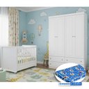 Ver imagem 6 de Berço Tutto New e Guarda Roupa Infantil Mississipi 4 Portas Branco Fosco com Colchão Ortobom - Matic