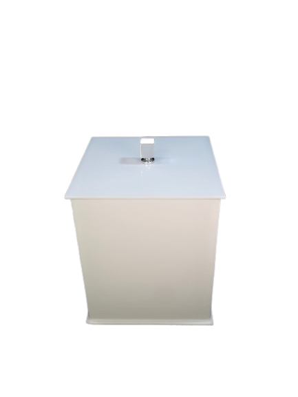 Cesto Lixeira Banheiro Acrílico Quadrada Branca Lisa 50BR - 1