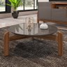 Conjunto Mesa de Centro e Cristaleira Kast Cinza e Cedro - 3