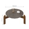 Conjunto Mesa de Centro e Cristaleira Kast Cinza e Cedro - 5