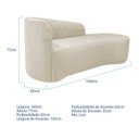 Ver imagem 3 de Recamier Curvo Orgânico 160cm 2 Lugares Lado Direito para Sala Estar Bouclé Paris Bege