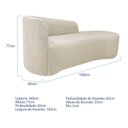 Ver imagem 3 de Recamier Curvo Orgânico 160cm 2 Lugares Lado Direito para Sala Estar Bouclé Paris